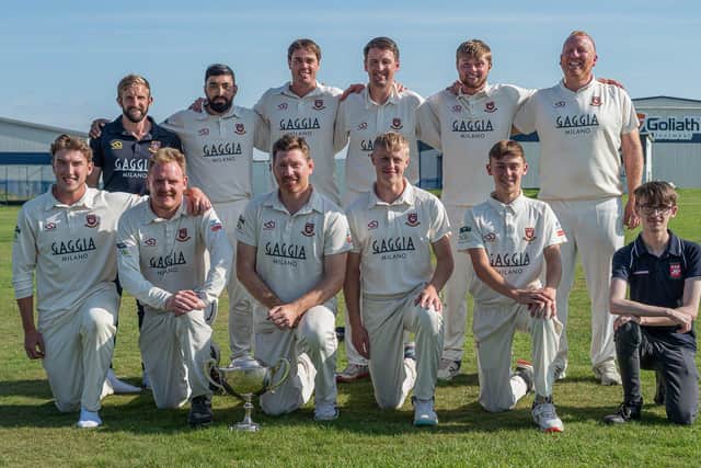 Cleckheaton's winning team that has finished top of Division One of the Bradford League. Photo by Ray Spencer