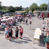 Crowds at Batley Bulldogs' Pink Weekend at the Fox's Biscuits Stadium to raise funds for a breast cancer charity