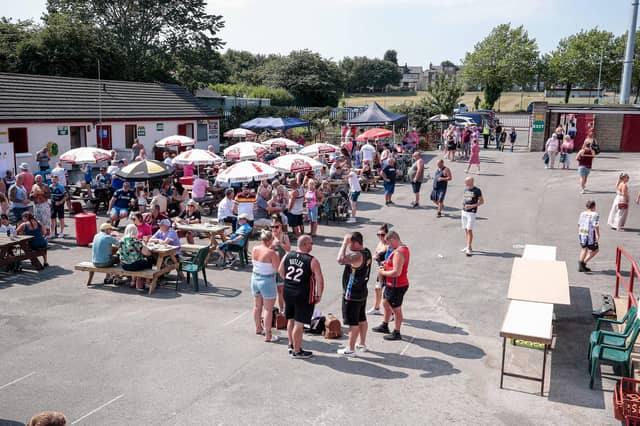 Crowds at Batley Bulldogs' Pink Weekend at the Fox's Biscuits Stadium to raise funds for a breast cancer charity