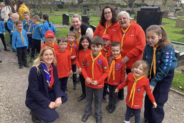 Batley and Spen MP Kim Leadbeater with members of the 11th Spen Valley Scout Group.
