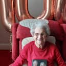 Batley's Sarah Fox reached her century on Monday, January 9 and celebrated with a party and a card from King Charles III