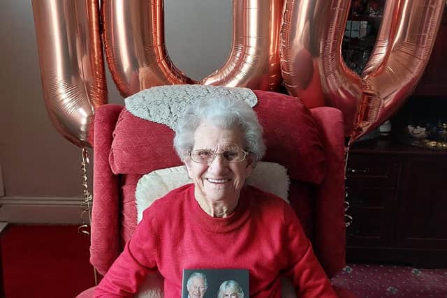 Batley's Sarah Fox reached her century on Monday, January 9 and celebrated with a party and a card from King Charles III