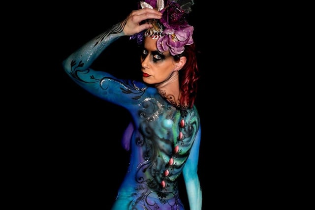 Body painters can spend hours creating extremely detailed pieces. Picture: Rod Fitzpatrick