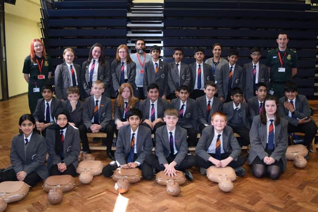 Thornhill Community Academy is one of 11 North Kirklees secondary schools in which pupils will benefit from CPR training by the Yorkshire Ambulance Service NHS Trust's Restart a Heart Day campaign.