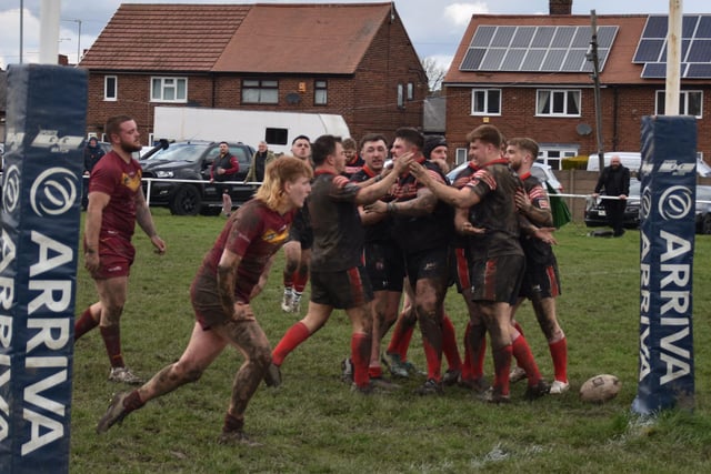 Normanton Knights players celebrate. Picture Rob Hare