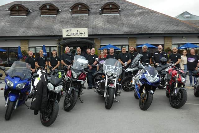 The Route 62 bikers outside Zucchinis.