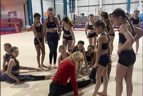 Kim Leadbeater joined in with the Panache Display Squad at Panache Gymnastics ahead of the group’s trip to Gran Canaria later this year.