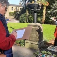 Outdoor Cleckheaton Library project bringing art, plants and people together