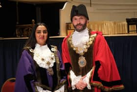 Mayor of Kirklees, Coun Cahal Burke (right) with Deputy Mayor of Kirklees, Coun Nosheen Dad