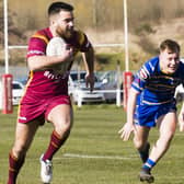 Jake Butterfield flew in for a try in Dewsbury Moor Maroons' big victory at East Leeds. Picture: Jim Fitton