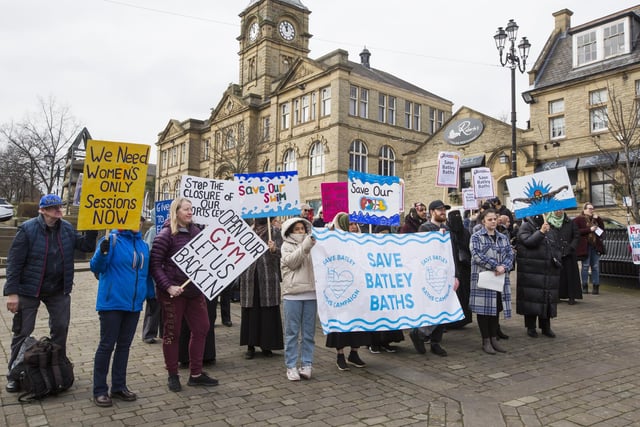 The protest started outside Batley Town Hall at 11.30am.