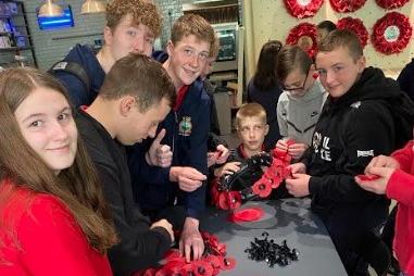 They saw the process of creating the poppies they will be selling for the Royal British Legion in the run up to Remembrance Day.