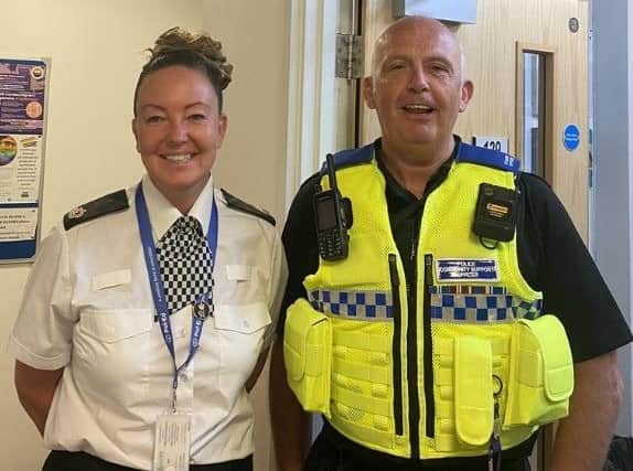 Superintendent Helen Brear welcomes Graham back to Kirklees Police