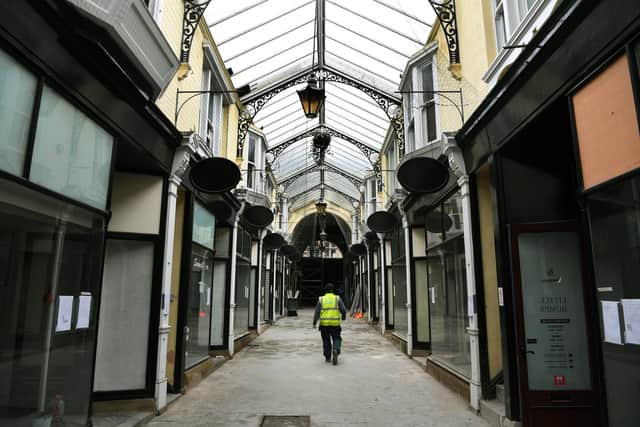 Restoration of The Arcade in Dewsbury is part of the Dewsbury Blueprint, a 10-year plan to regenerate the town. Photo: Jonathan Gawthorpe