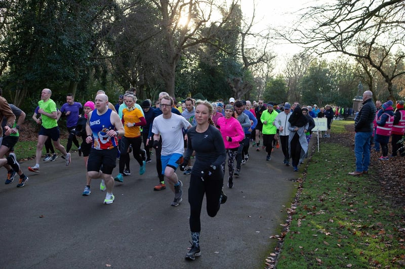 2. Runners set off on the Dewsbury Parkrun, Crow Nest Park, Dewsbury