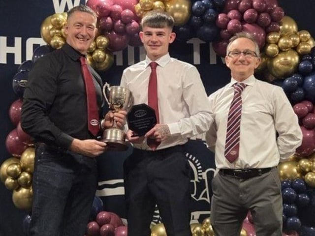 Forward of the year Lewis Bates.