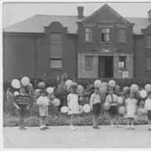 Pupils of the old Thornhill Walker Council School pictured in the summer of 1939 in the schoolyard celebrating "Balloon Day". Pat Sykes is pictured third from the left and the little boy in the top hat was Eric Hobson. If you know the names of the other children, please let us know.