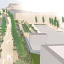 The plans include creating an attractive public space on Commercial Street, featuring more pedestrianisation, greenery and seating areas. Photo: Kirklees Council
