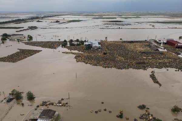 Flooded area caused by the severe weather front "Daniel" near the city of Larisa, Greece. Photo: Getty Images