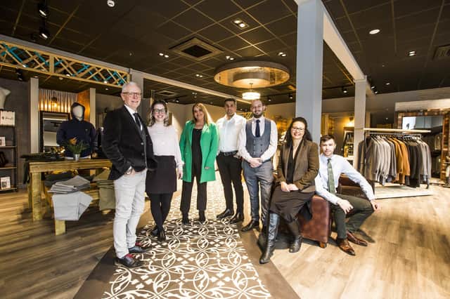 Staff of Joshua Adams Menswear in the new Cleckheaton store. From the left, Andy Makin, Jen Rebaudo, Joanne Butterworth, Shahram Asadi, Adam Howden, Yvette Delahunt and Lewis Forde.