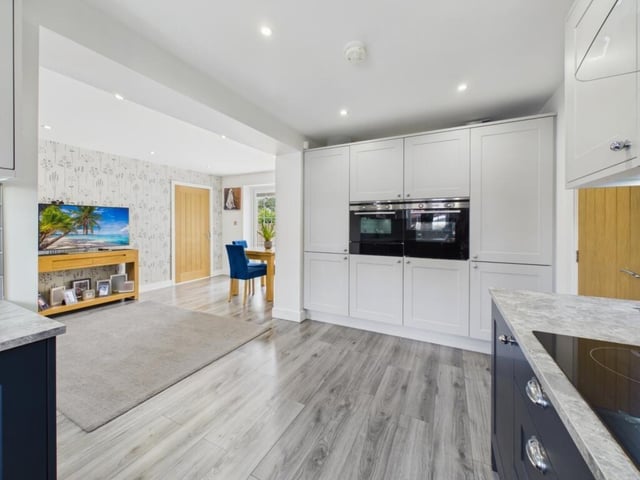 Open plan kitchen and living area.
