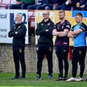Craig Lingard, second left, believes a win for the Championship’s bottom side, Newcastle Thunder, is ‘just around the corner’. (Photo credit: Paul Butterfield)