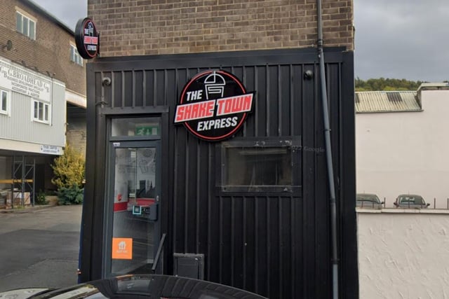 The Shake Town Express on Sharp Street, Dewsbury, has a 4.8 rating and 112 reviews.