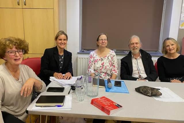 A public meeting has been held to discuss the future of Cleckheaton and Spenborough Town Hall, with a campaign group aiming to make it a “unique regional community hub and events centre of excellence” once again. Spen Valley MP Kim Leadbeater, second from left, led the meeting.
