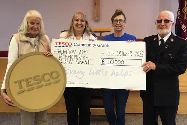 Toys and festive food will be given to youngsters in Cleckheaton after £10,000 was donated to the local Salvation Army as part of a celebratory Community Grant one-off funding Tesco campaign.