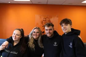 The team at Sam Teale Productions in Cleckheaton. From left to right: Lydia Horne (account manager), Ellie Connell (video producer), Sam Teale (managing director) and Matthew Woodcock (videographer).