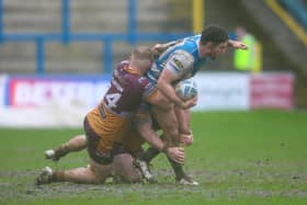 Halifax Panthers won the West Yorkshire derby against Batley Bulldogs on a wet and muddy afternoon at The Shay. Photo: Simon Hall