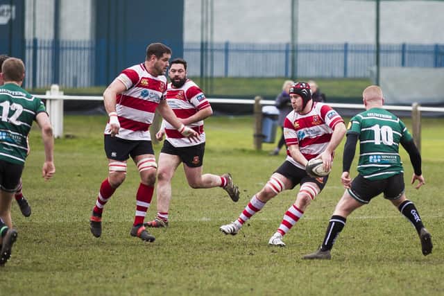 Brad Marsden looks to launch an attack for Cleckheaton against York. Picture: Jim Fitton