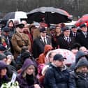 Hundreds of people gathered at Hartshead Moor Services for a memorial ceremony to remember the victims of the 1974 M62 coach bombing.