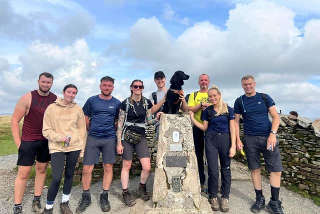 Chris Matthews and his group at the top of Whernside