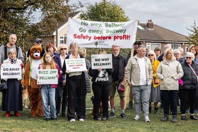 Around 100 Mirfield residents turned out in force to rally against a proposed housing development at Balderstone Fields.