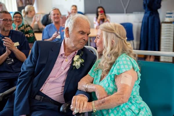 Kenneth Sharp (85) and Marian Kenward (85) got married in Dewsbury District Hospital last month.