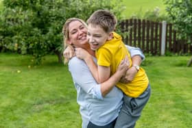 Liversedge youngster Zach Eagling with his mum Claire Keer. (Photo credit: Ant Oxley/Irwin Mitchell).