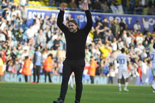 Daniel Farke celebrates his first back to back victory since taking over as Leeds United manager.