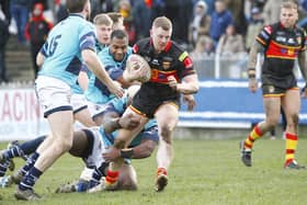 Dewsbury Rams in action against Featherstone Rovers. (Photo credit: Thomas Fynn)