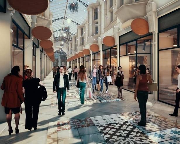 An artists' impression of how the revamped Dewsbury Arcade could look when restoration work is finished. A community benefit company is seeking to run the Grade II-listed Victorian shopping arcade when Kirklees Council completes a £2.3m refurbishment programme in 2022.