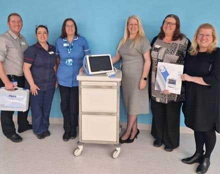 Staff at the Mid Yorkshire Teaching NHS Trust, which covers hospitals in Dewsbury, Pontefract and Wakefield, with the new Fibroscanner.