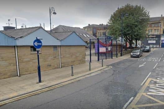 The assault took place in the square of Dewsbury open market at about 4,46pm yesterday.