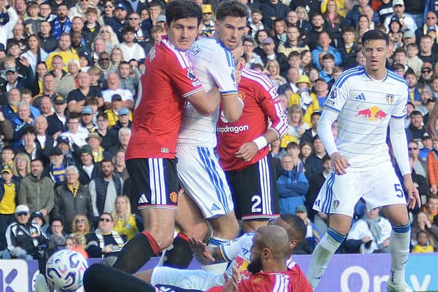 Goalmouth action at Elland Road.