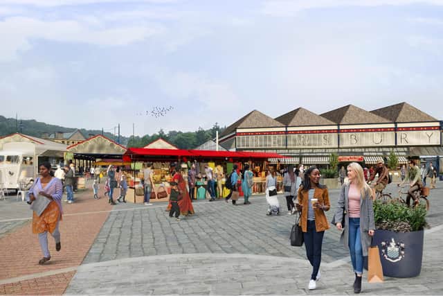 An artist's impression of plans for Dewsbury Market, part of the town's Blueprint regeneration project