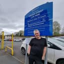 Chris Culshaw, owner of Blend Cafe Bar, outside one of the main four free-council run car parks in Cleckheaton which are set to charge 80p for a one-hour stay and £6.50 for a full day’s parking.