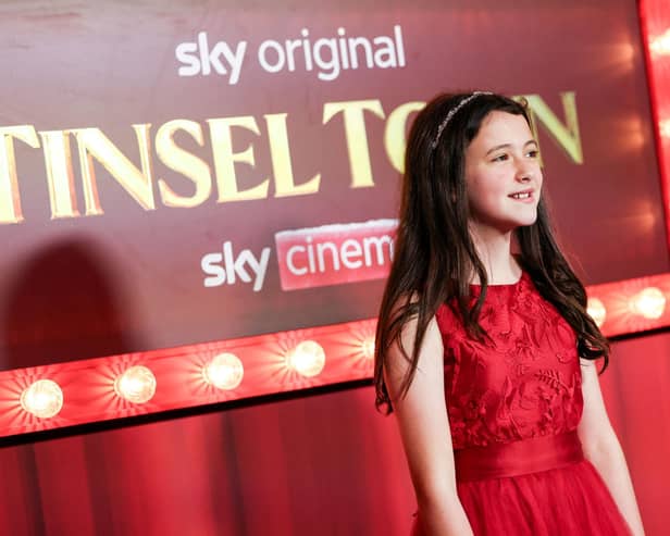 Matilda Firth from Cleckheaton has shared the red carpet with Kiefer Sutherland, Rebel Wilson and the daughter of Robbie Williams for the London premiere of her latest movie, Tinsel Town. Photo by: Vianney Le Caer