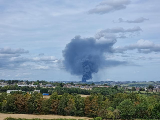 The fire could be seen from Roberttown.