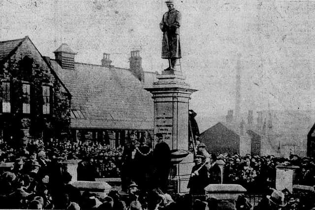 Thousands of people filled the Market Place for the unveiling of the war memorial on Saturday, October 27, 1923