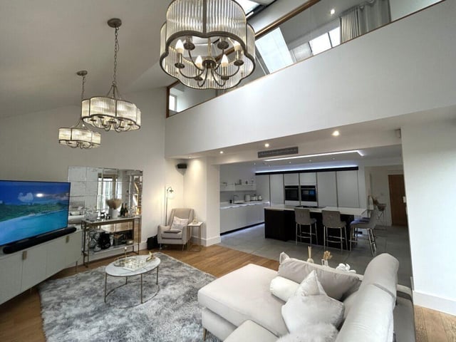 The open-plan living area