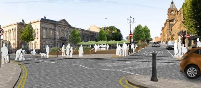 An artist's impression of how part of Batley town centre could look.